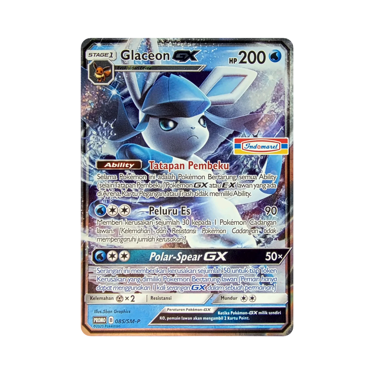 Glaceon GX 085/SM-P Indonesian promo Pokemon card