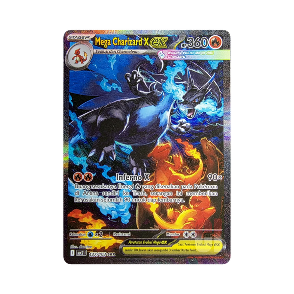 Mega Charizard X ex 137/103 SAR Indonesian Pokemon card