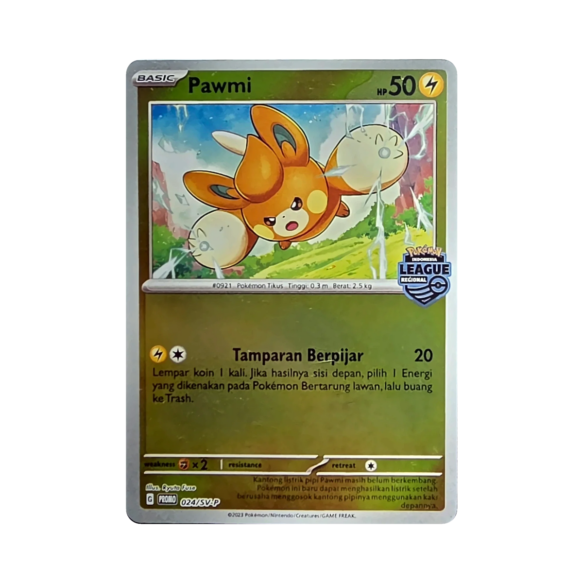 Pawmi 024/SV-P card close-up through clear sealed sleeve