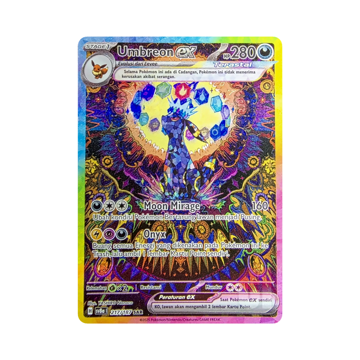 Umbreon ex 217/187 SAR Indonesian Pokemon card