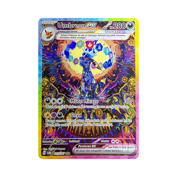 Umbreon ex 217/187 SAR Indonesian Pokemon card