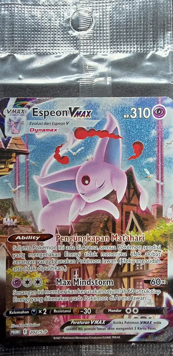 Espeon VMAX 202/S-P Indonesian promo, factory sealed pack