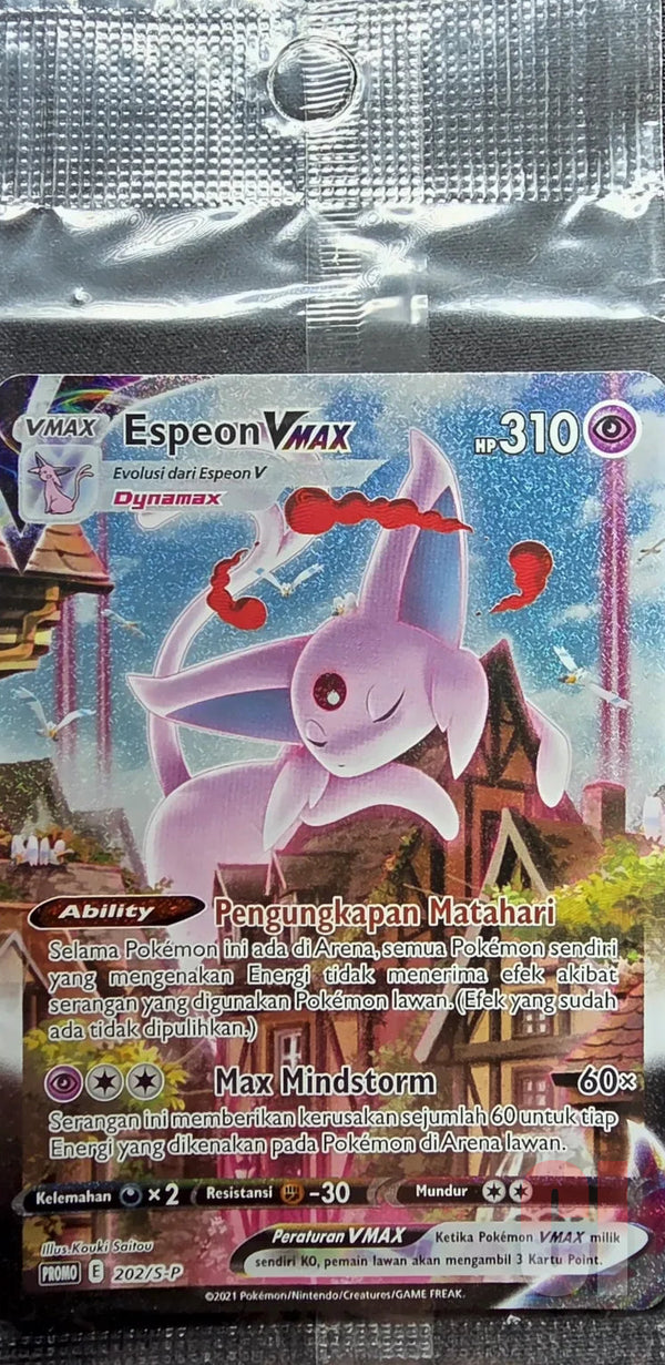 Espeon VMAX 202/S-P Indonesian promo, factory sealed pack