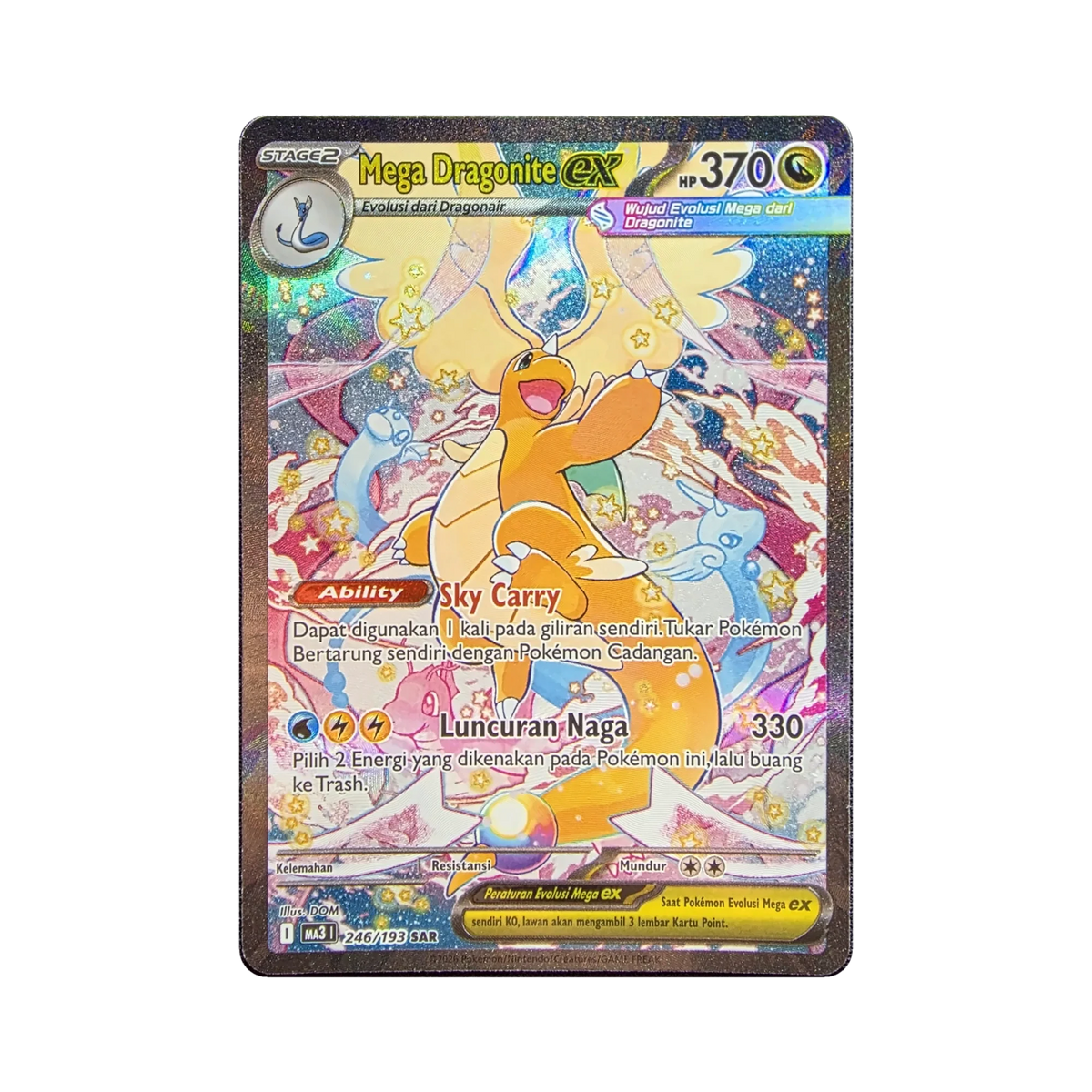 Mega Dragonite ex 246/193 SAR Indonesian Pokemon card