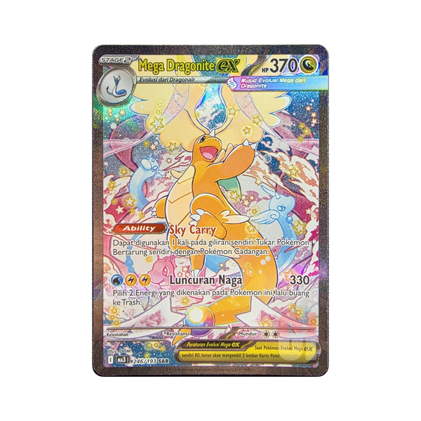 Mega Dragonite ex 246/193 SAR Indonesian Pokemon card