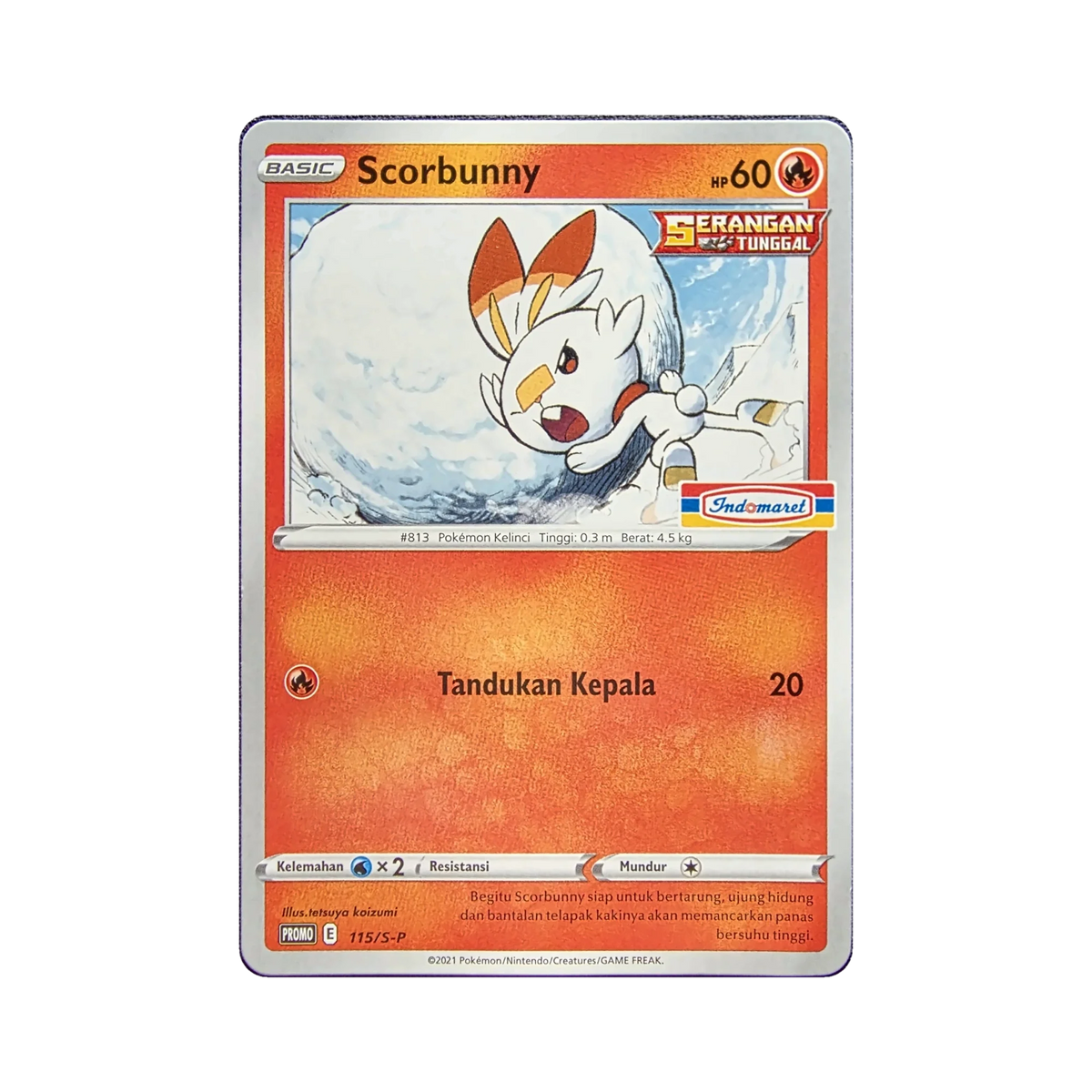 Scorbunny 115/S-P Indonesian Pokemon promo card