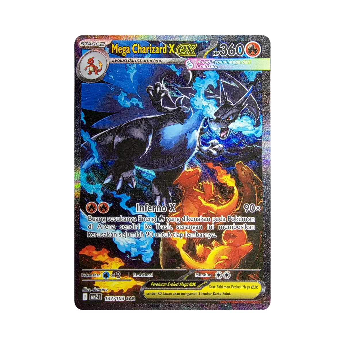 Mega Charizard X ex 137/103 SAR Indonesian Pokemon card