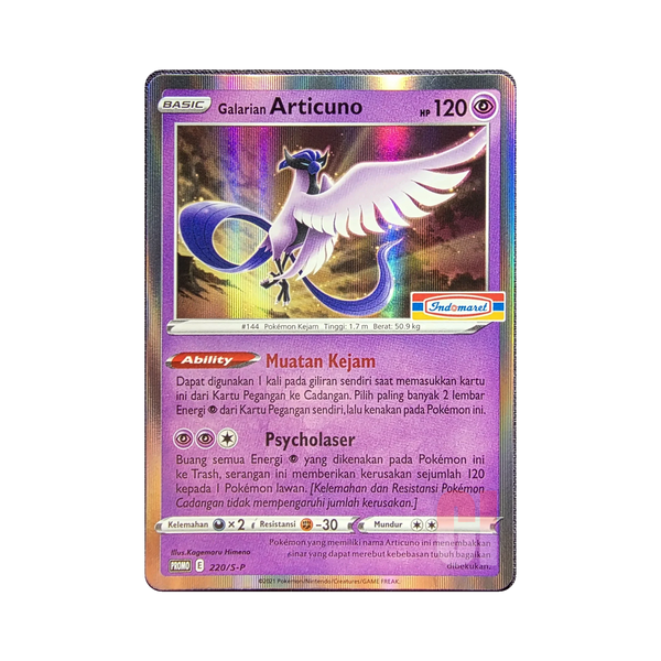 Galarian Articuno 220/S-P Indonesian Pokemon promo card