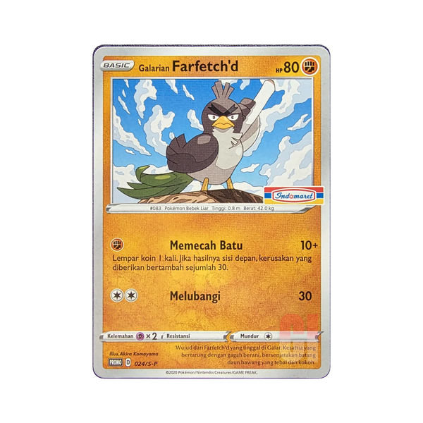 Galarian Farfetch'd 024/S-P Indonesian Pokemon promo card