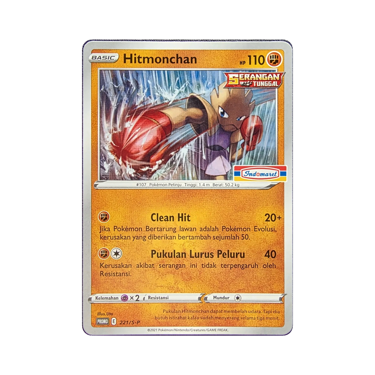 Hitmonchan 221/S-P Indonesian Pokemon promo card