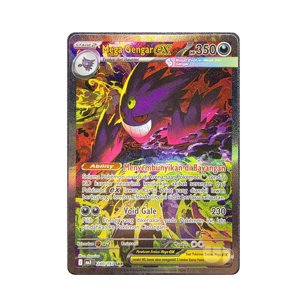 Mega Gengar ex 240/193 SAR Indonesian Pokemon card