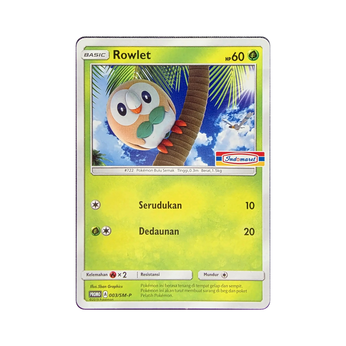 Rowlet 003/SM-P Indonesian Pokemon promo card