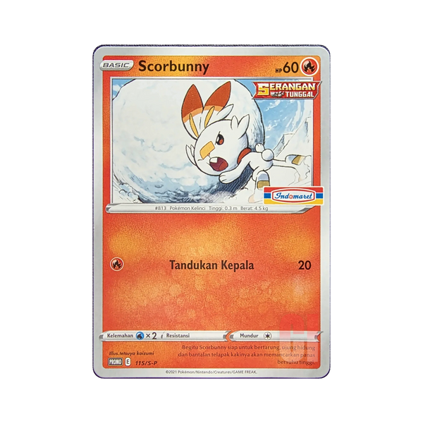 Scorbunny 115/S-P Indonesian Pokemon promo card